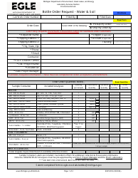 Form EQP4039 Bottle Order Request - Water &amp; Soil - Michigan