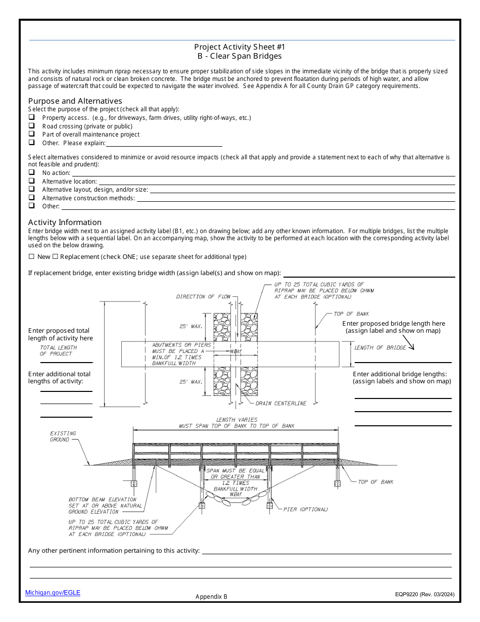 Form EQP9220 Application Under County Drains General Permit Category - Michigan, Page 10
