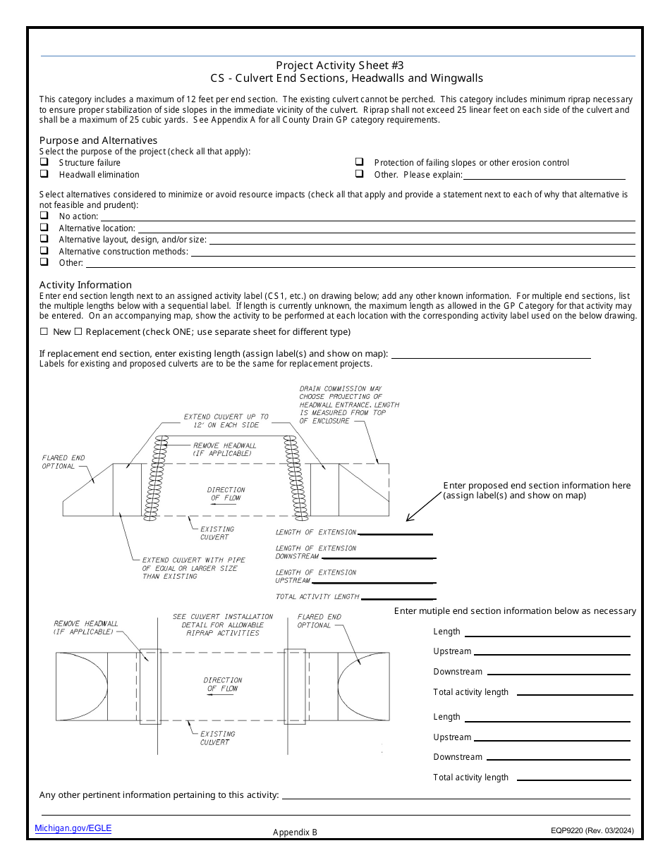Form EQP9220 Application Under County Drains General Permit Category - Michigan, Page 12