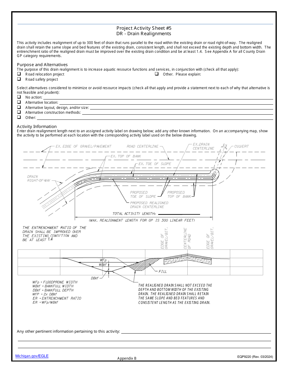 Form EQP9220 Application Under County Drains General Permit Category - Michigan, Page 14