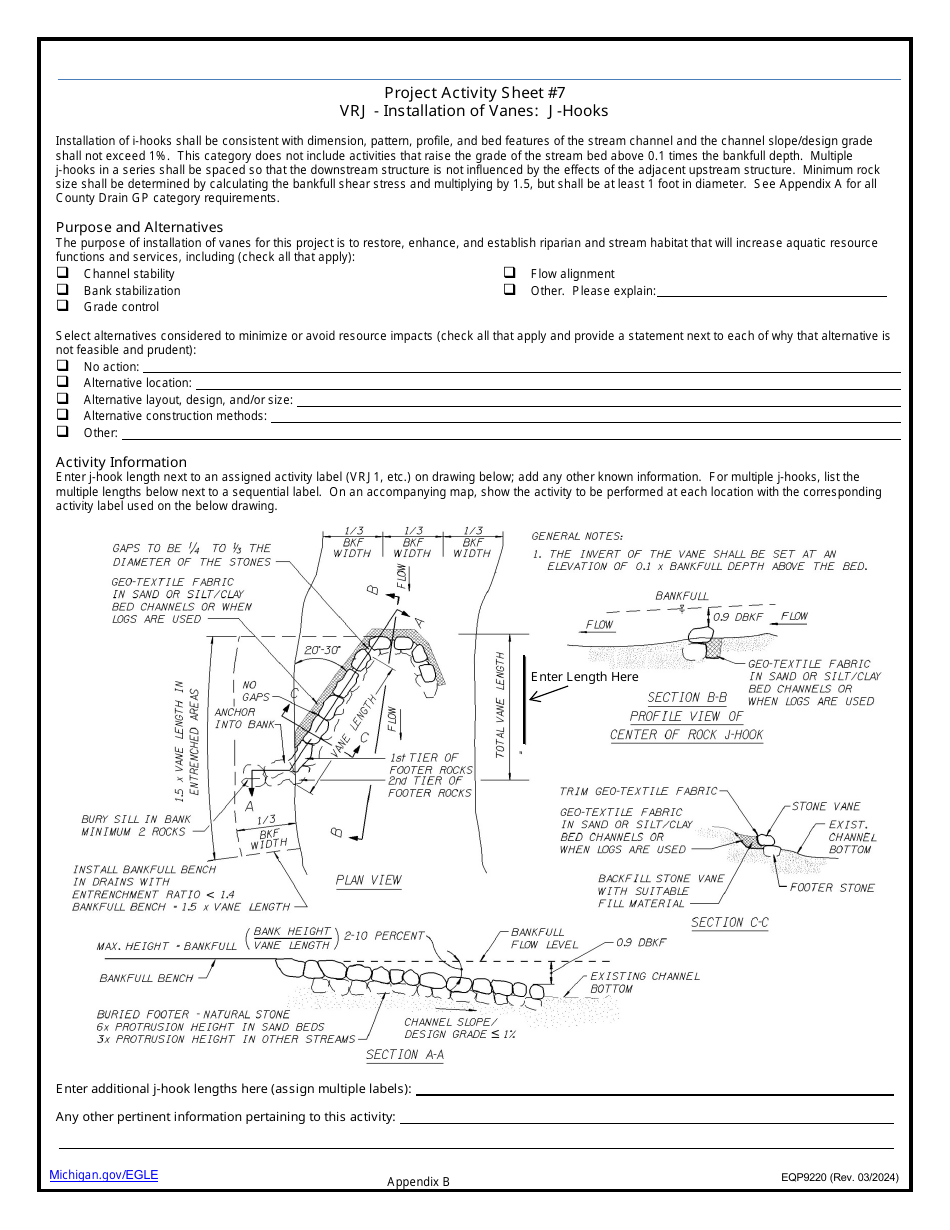 Form EQP9220 Application Under County Drains General Permit Category - Michigan, Page 16