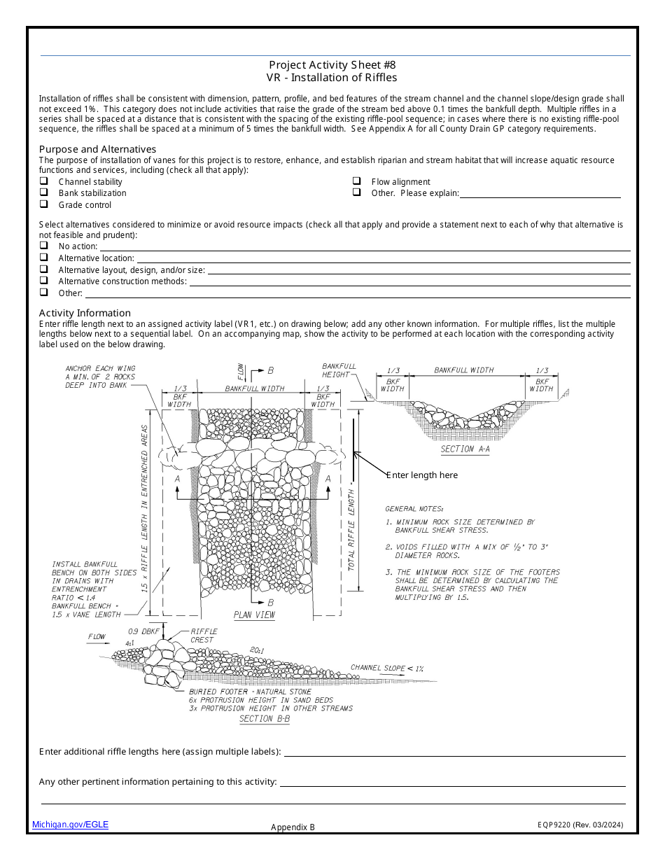 Form EQP9220 Application Under County Drains General Permit Category - Michigan, Page 17