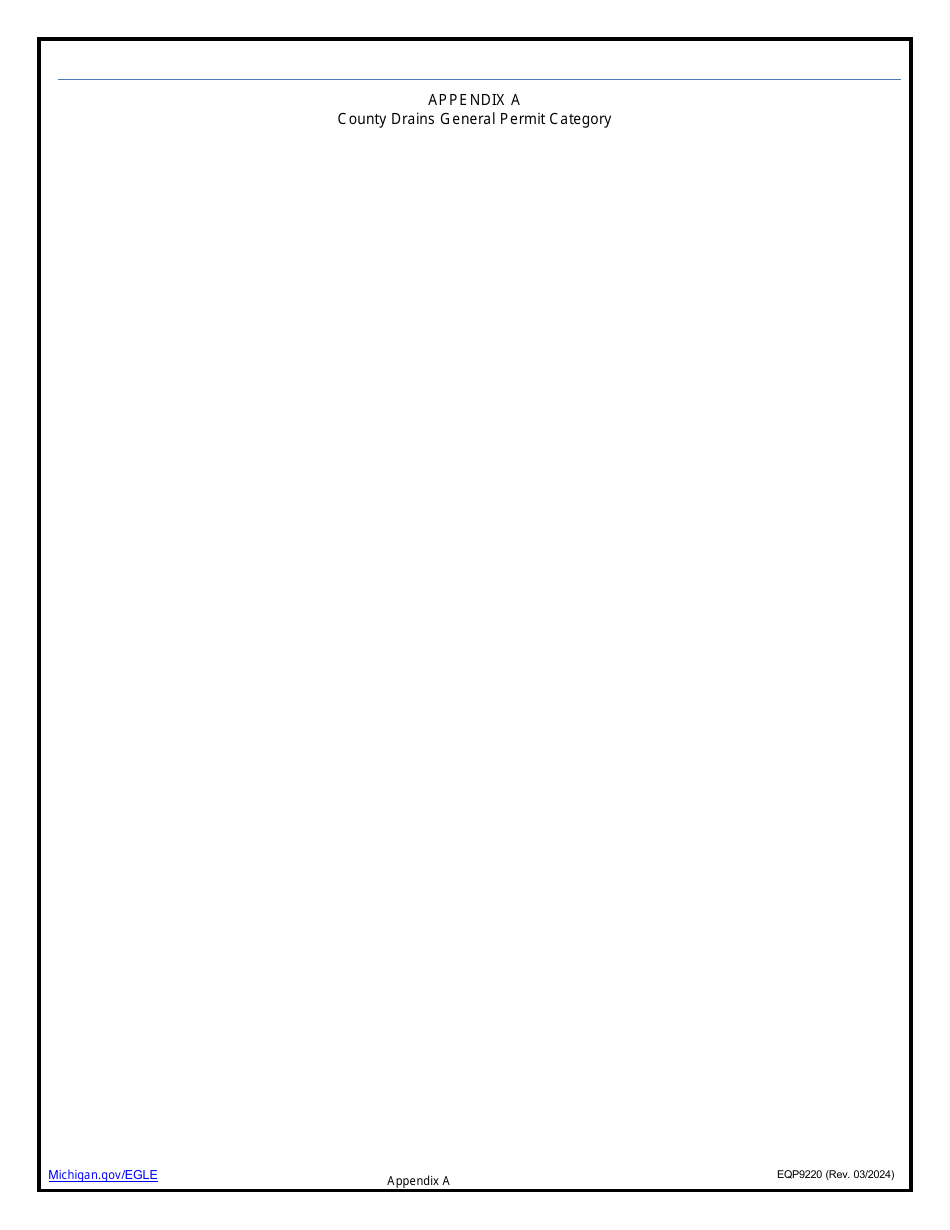 Form EQP9220 Application Under County Drains General Permit Category - Michigan, Page 3