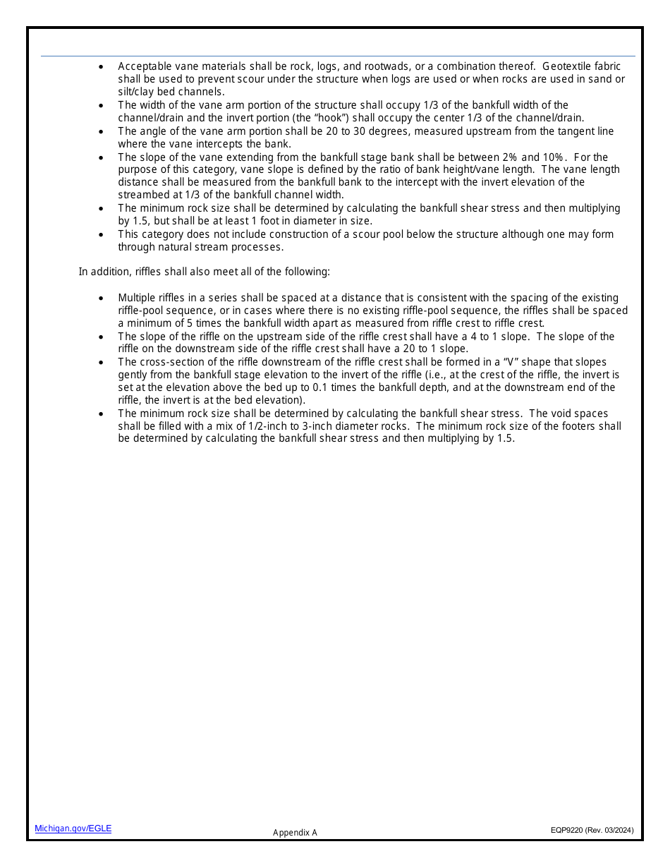 Form EQP9220 Application Under County Drains General Permit Category - Michigan, Page 8