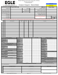 Form EQP4014-02 Analysis Request - Waste Water - Michigan