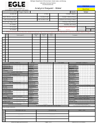 Form EQP4014-01 Analysis Request - Water - Michigan