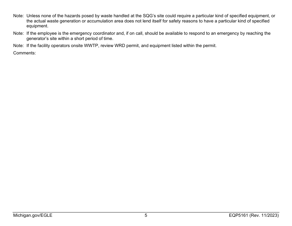 Form EQP5161 Generator Inspecton - Michigan, Page 14