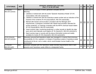 Form EQP5161 Generator Inspecton - Michigan, Page 16