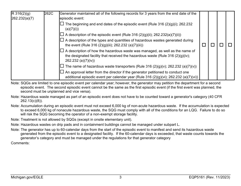 Form EQP5161 Generator Inspecton - Michigan, Page 17