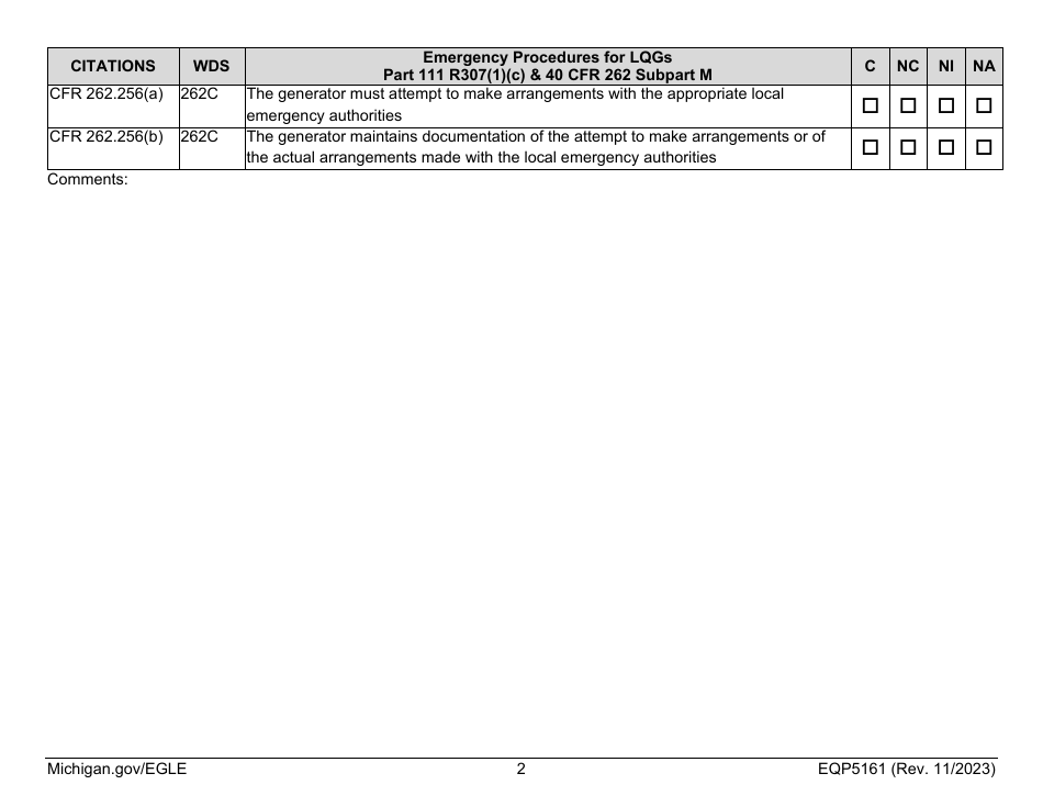 Form EQP5161 Generator Inspecton - Michigan, Page 19