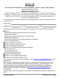 Form EQP5161 Generator Inspecton - Michigan