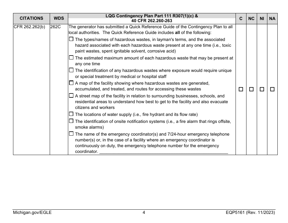 Form EQP5161 Generator Inspecton - Michigan, Page 21
