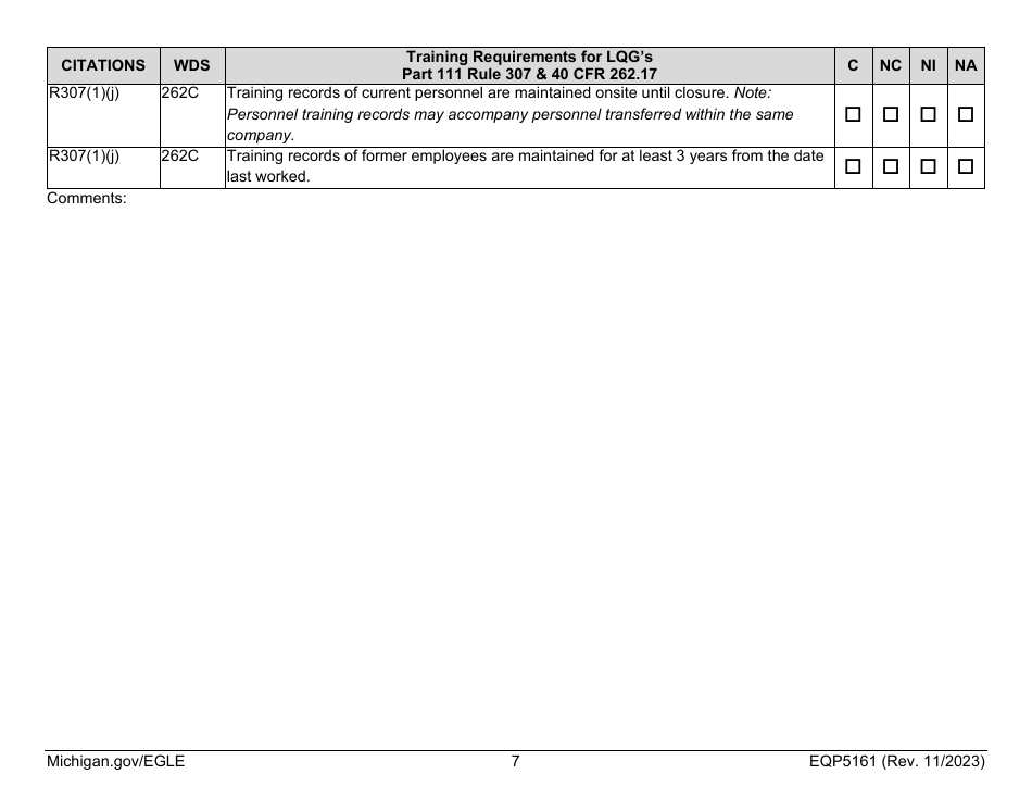 Form EQP5161 Generator Inspecton - Michigan, Page 24