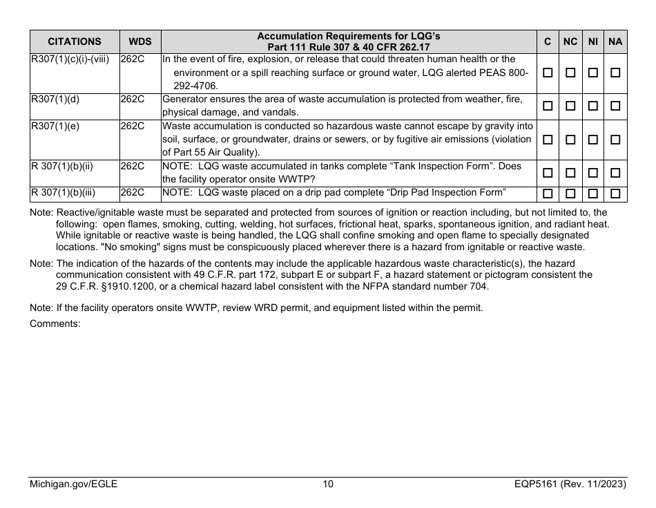 Form EQP5161 Generator Inspecton - Michigan, Page 27