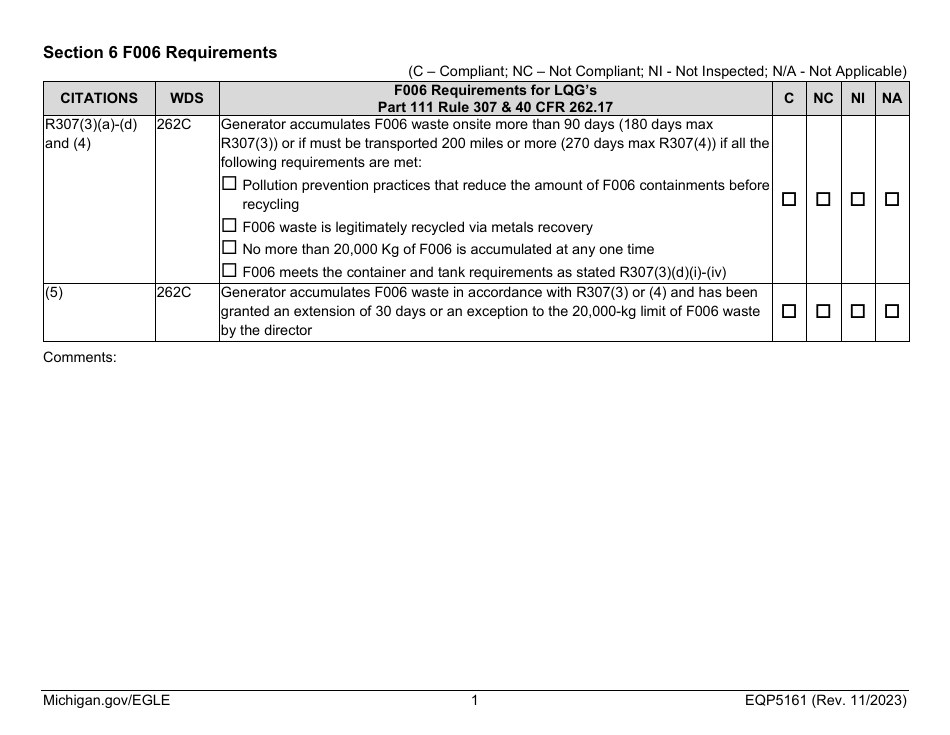 Form EQP5161 Generator Inspecton - Michigan, Page 28