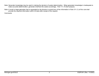 Form EQP5161 Generator Inspecton - Michigan, Page 3