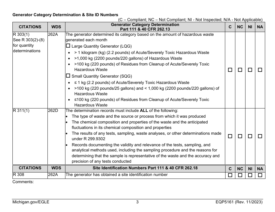 Form EQP5161 Generator Inspecton - Michigan, Page 4