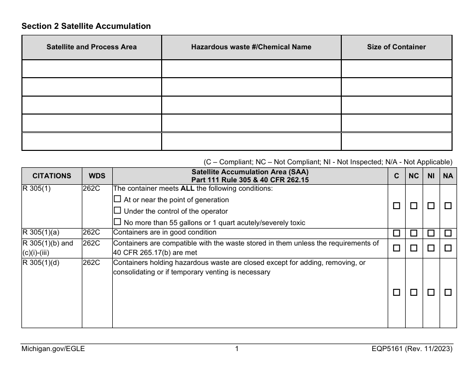 Form EQP5161 Generator Inspecton - Michigan, Page 8