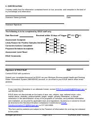 Form EQP5826 Level 1 Assessment Form for Community Water Supply - Michigan, Page 4