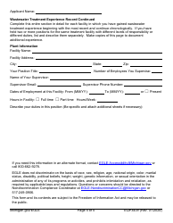 Form EQP3409 Application for Municipal Wastewater Treatment Plant Operator Certification - Michigan, Page 5