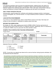 Form EQP5848 Minimum Service Line Material Verification Requirements for Manufactured Housing Communities - Michigan, Page 3