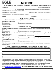 Form EQP2797 Notice of Chemical Treatment - Michigan