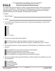 Form EQP1725 Participating Surface Water Intakes - Michigan