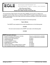 Form EQP9320-E Sample Storm Water Pollution Prevention Plan Template - Michigan