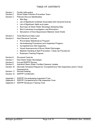 Form EQP9320-E Sample Storm Water Pollution Prevention Plan Template - Michigan, Page 2