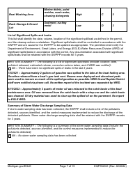 Form EQP9320-E Sample Storm Water Pollution Prevention Plan Template - Michigan, Page 7