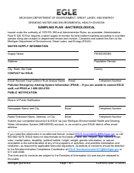 Form EQP5950 Sampling Plan - Bacteriological - Michigan