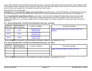 Form EQP5950 Sampling Plan - Bacteriological - Michigan, Page 5
