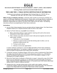 Form EQP5856B Tier 2 and Tier 3 - Public Notice Certification of Distribution - Michigan