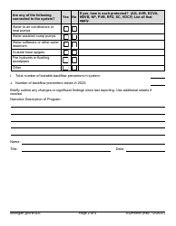 Form EQP5969 Water Supply Cross Connnection Report for Systems Serving Only Residential Accounts - Michigan, Page 2