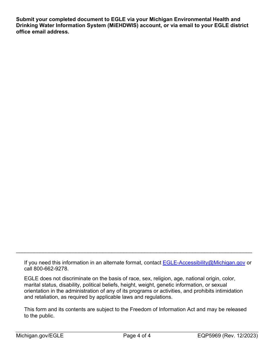 Form EQP5969 Water Supply Cross Connnection Report for Systems Serving Only Residential Accounts - Michigan, Page 4