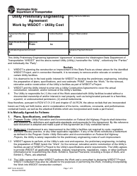 Document preview: DOT Form 224-301 Utility Preliminary Engineering Agreement - Work by Wsdot - Utility Cost - Washington