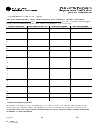DOT Form 310-011 Post-delivery Purchaser&#039;s Requirements Certification (More Than Twenty Vehicles) - Washington