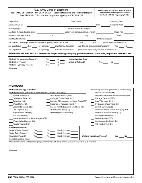 ENG Form 6116-4  Printable Pdf