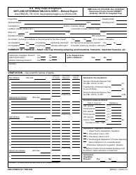 Document preview: ENG Form 6116-7 Wetland Determination Data Sheet - Midwest Region