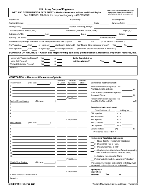 ENG Form 6116-9  Printable Pdf