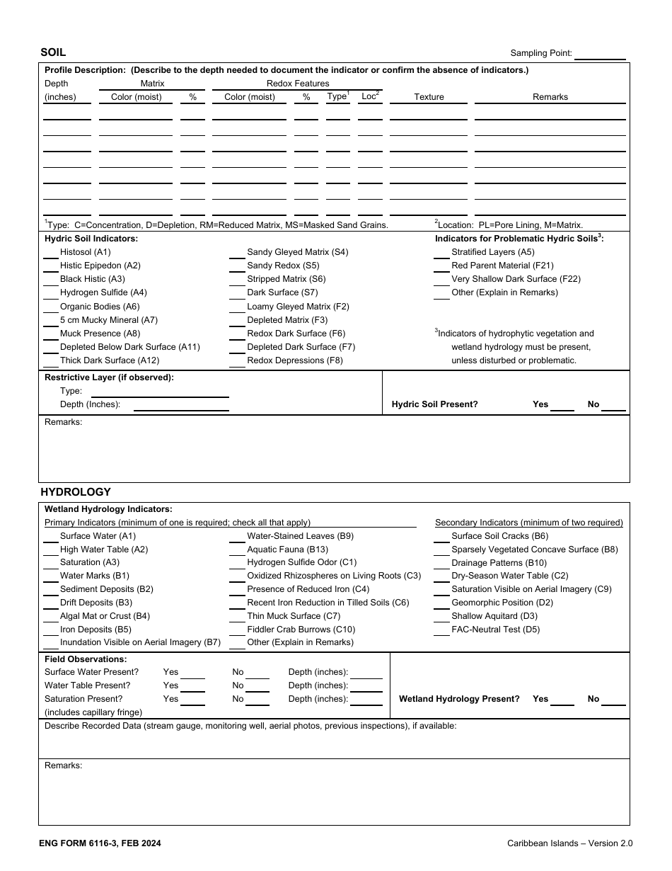 Eng Form 6116 3 Download Printable Pdf Or Fill Online Wetland Determination Data Sheet 3215