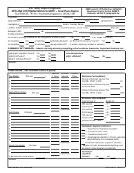 ENG Form 6116-5 Wetland Determination Data Sheet - Great Plains Region