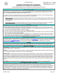 Document preview: Form DS-5525 Statement of Exigent/Special Family Circumstances for Issuance of a U.S. Passport to a Child Under Age 16