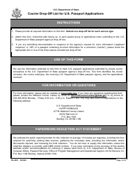 Form DS-4283 Courier Drop-Off List for U.S. Passport Applications