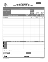 Form DS-4283 Courier Drop-Off List for U.S. Passport Applications, Page 2