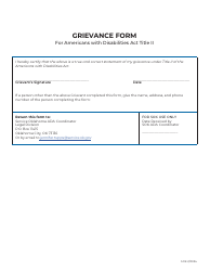 Grievance Form for Americans With Disabilities Act Title Ii - Oklahoma, Page 2