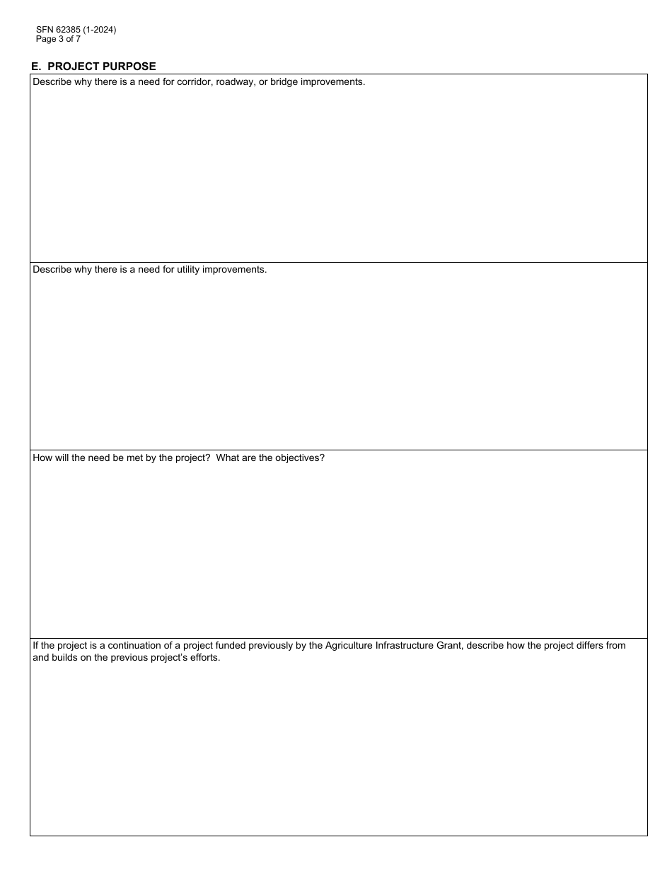 Form SFN62385 Agriculture Infrastructure Grant Application - North Dakota, Page 3