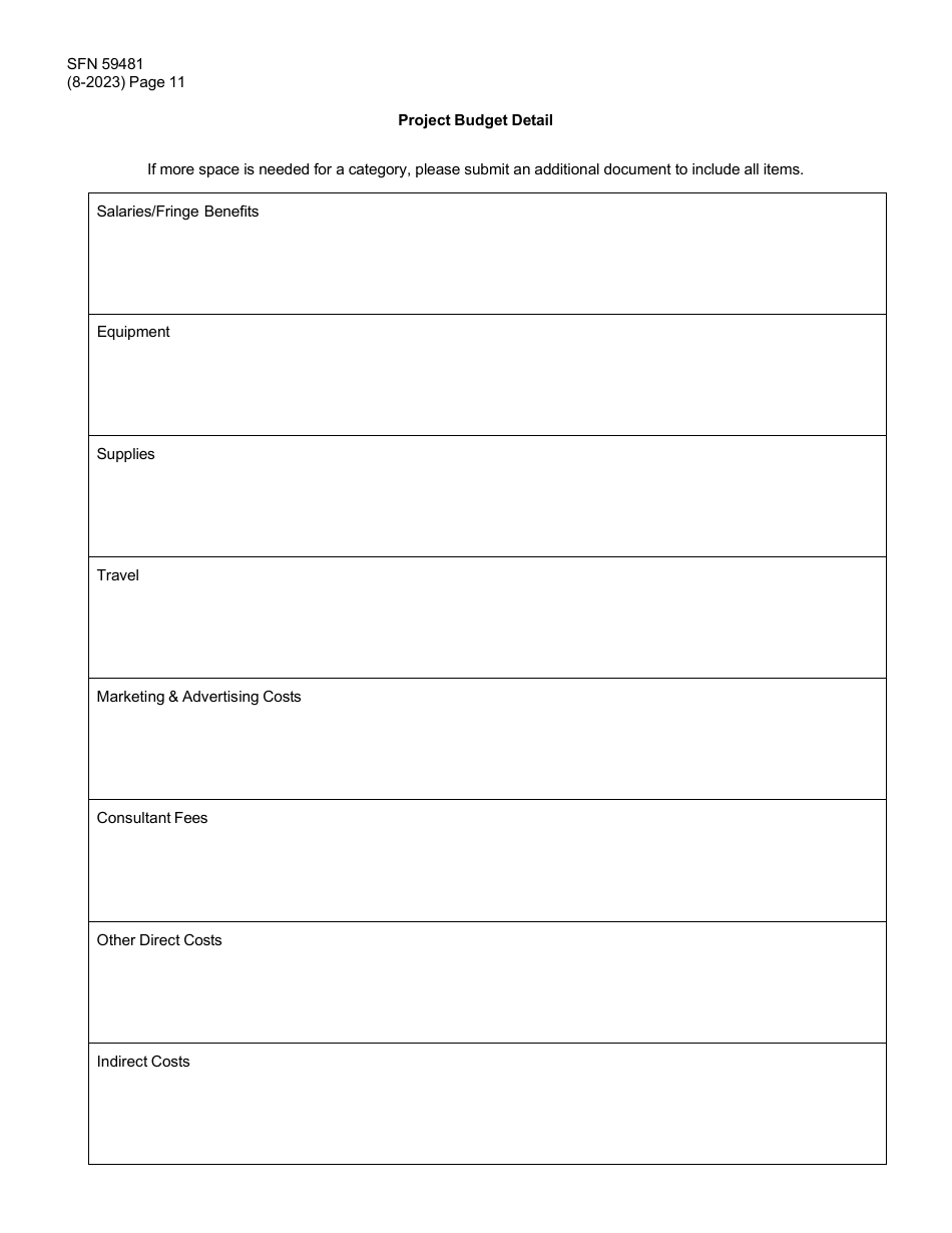 Form SFN59481 Agricultural Products Utilization Commission Grant Application - North Dakota, Page 11