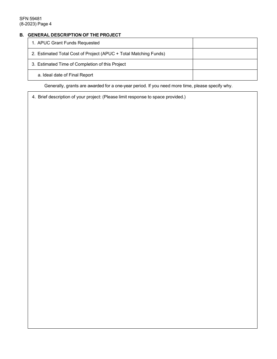 Form SFN59481 Agricultural Products Utilization Commission Grant Application - North Dakota, Page 4