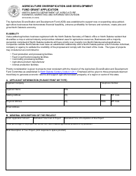 Form SFN62386 Agriculture Diversification and Development Fund Grant Application - North Dakota